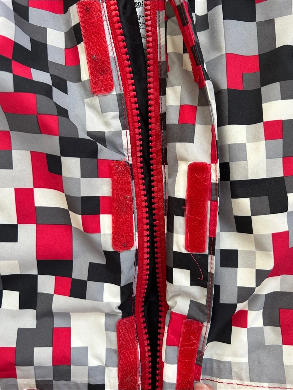 The North Face Kids' Pixel Print Snow Suit - Red, Gray, Black & White
